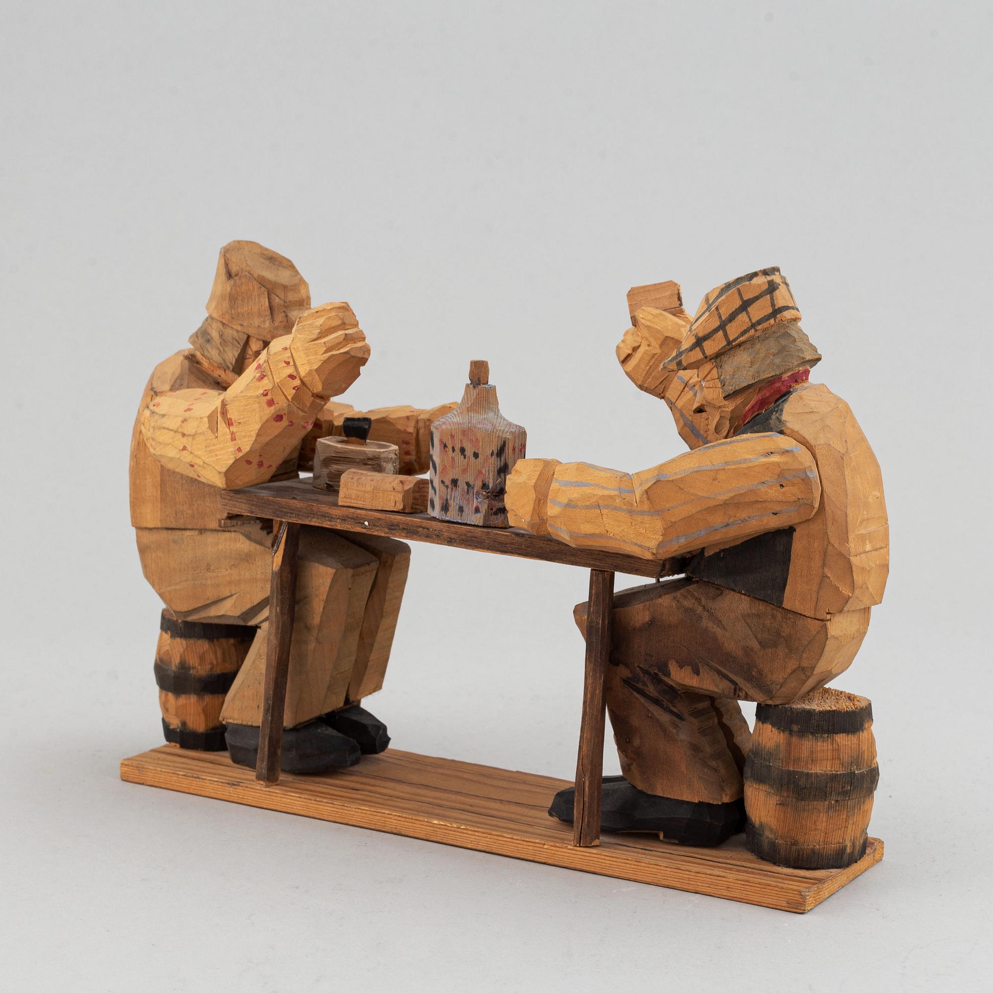 Oidentifierad konstnär, träskulptur, signerad och daterad 1920.