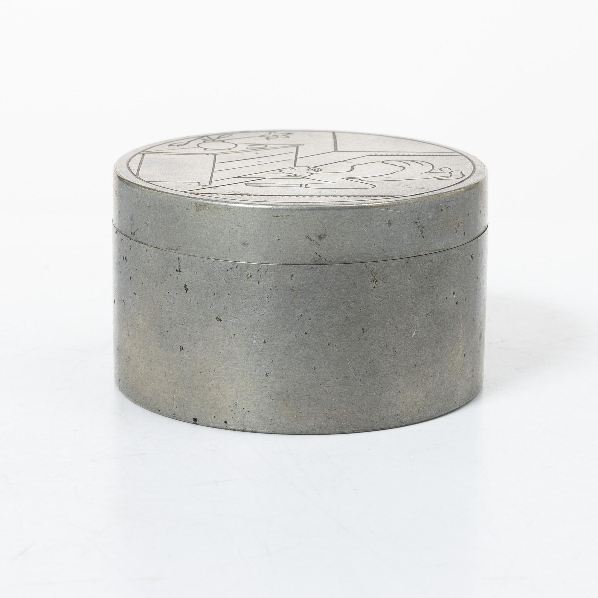 Sylvia Stave, attributed to, Jar, pewter, C. G. Hallberg, Stockholm 1933.