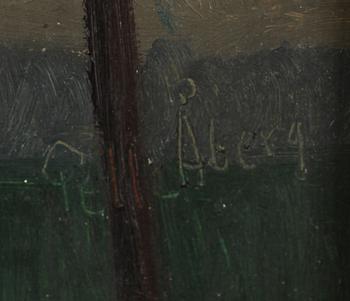 PELLE ÅBERG, olja på pannå, signerad.