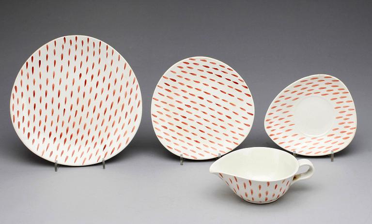 SERVISDELAR, 20 delar, flintgods, "LA" Stig Lindberg, Gustavsberg, 1950-tal.