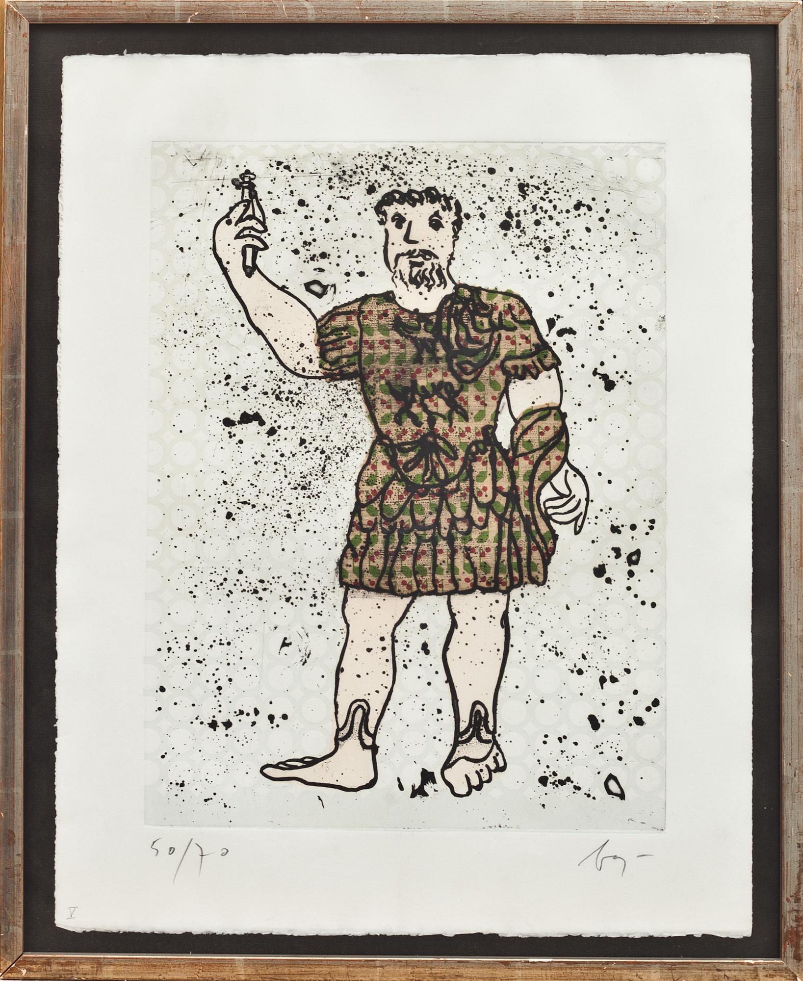 ENRICO BAJ, färgetsning, signerad och numrerad 50/70.