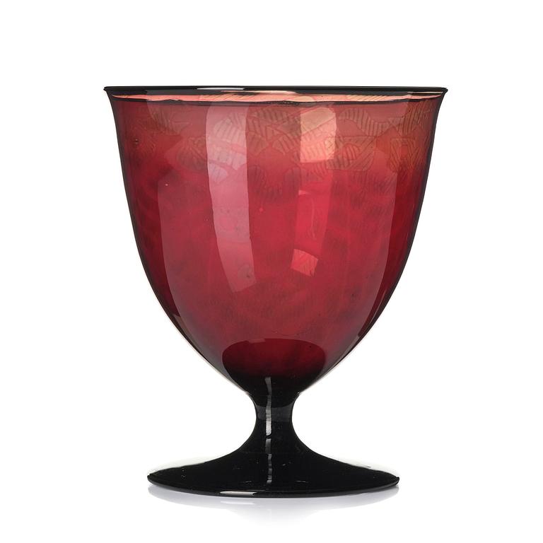 Edward Hald, a graal glass vase, Orrefors, Sweden, 1928.