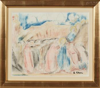 AGNES CLEVE, pastell, signerad.