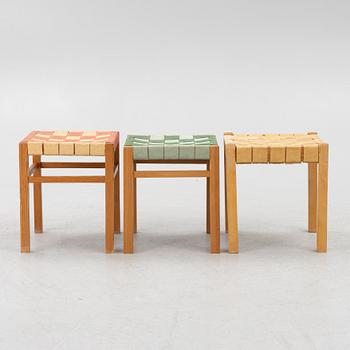 Axel Larsson, Stools 3 pcs, functionalist, Bodafors, 1930s.