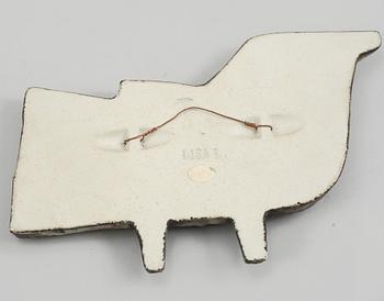 VÄGGPLAKETT, stengods, Lisa Larson, Gustavsberg, 1900-talets andra hälft.