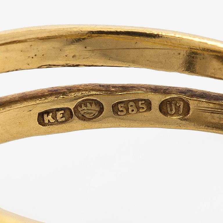 Ring, 14K gold and white gold, Kaj Erling, Helsinki 1973.