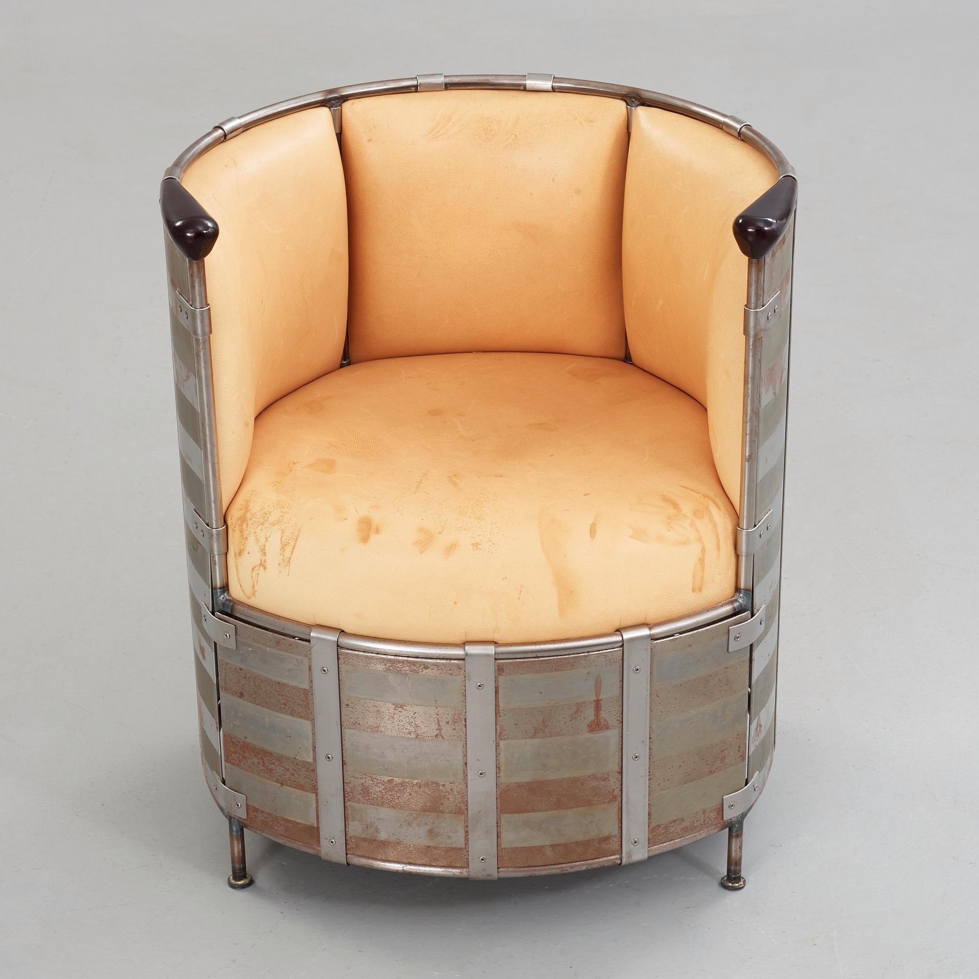 Mats Theselius, an 'Älgskinnsfåtöljen' easy chair by Källemo, Sweden, post 1991.