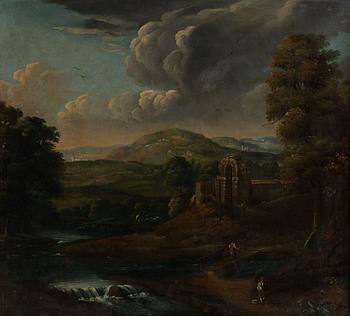 Unknown artist 18th century, Pastoral landscape.