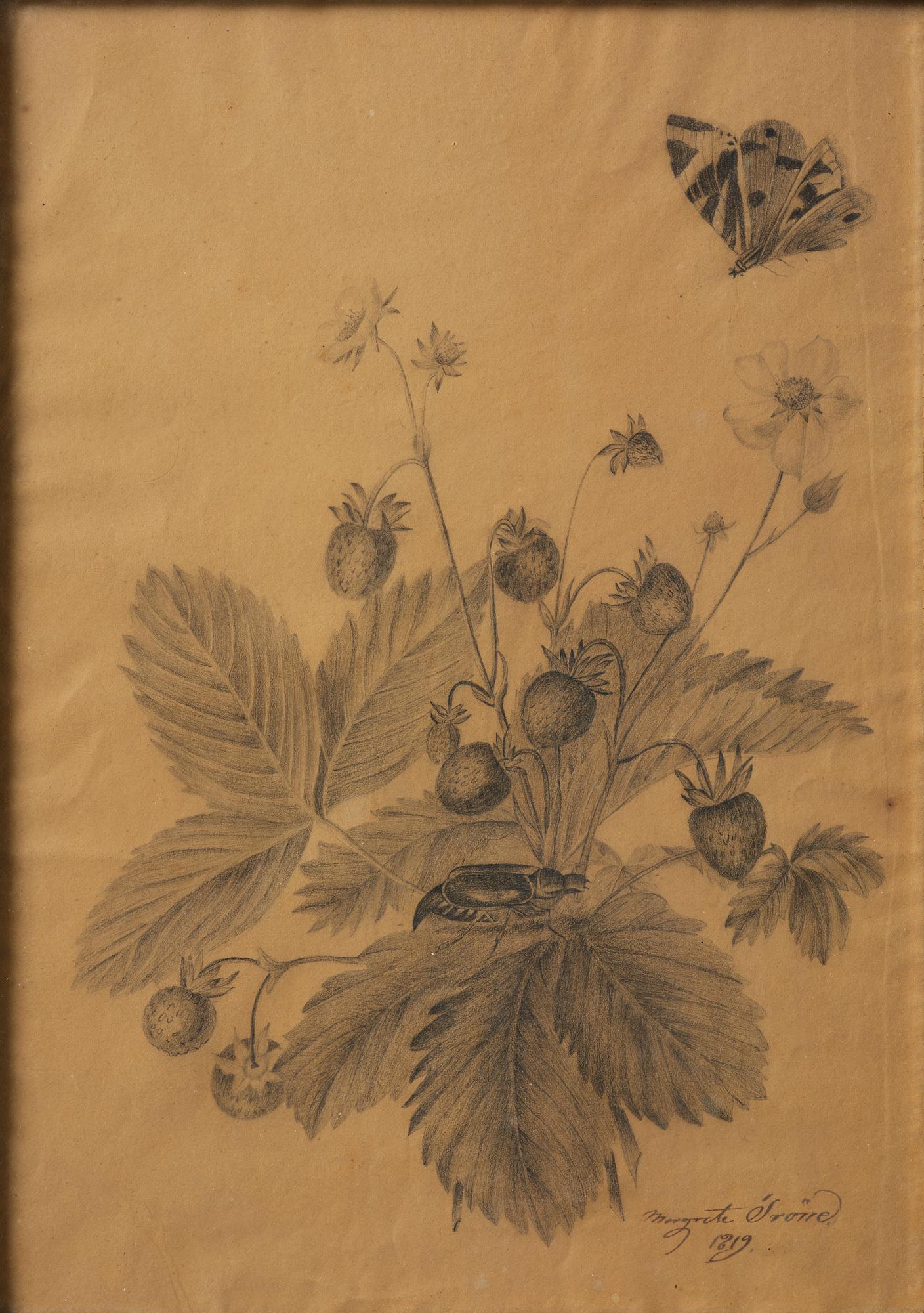 Ramar, ett  par, Sverige, tidigt 1800-tal, Empire, med blomsterstudier av Margareta Tröne (1804-1830).