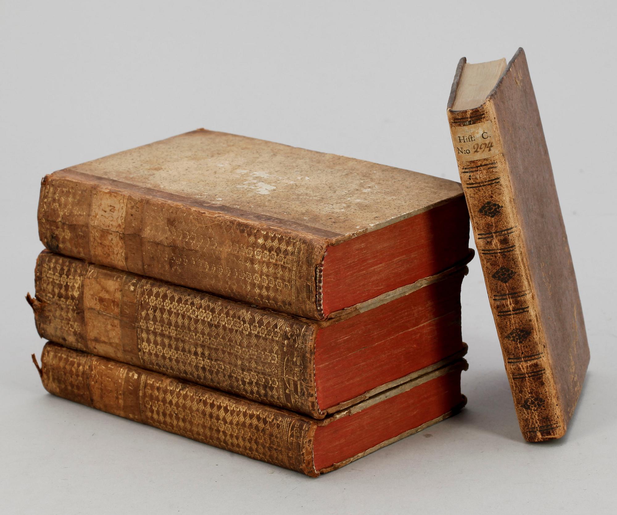 BÖCKER, 3+1 vol, bla "Försök ti et Biographiskt Lexicon öfver Namnkunnige och lärde Svenske Män" av Georg Gezelius, Sthlm, Uppsala o Åbo 1778-87.