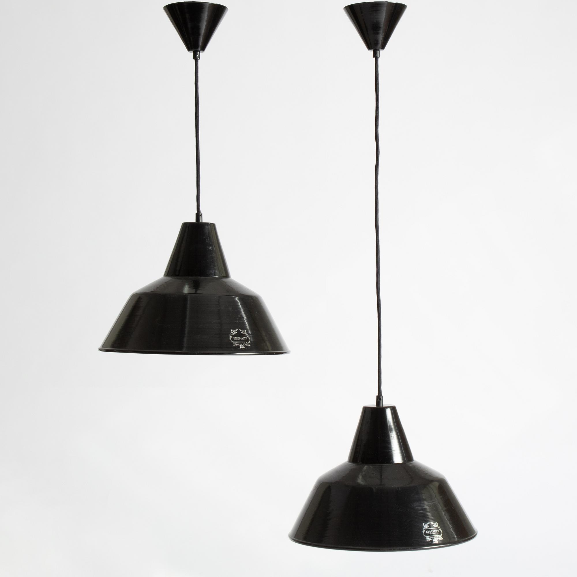 Ebolicht, a pair of ceiling lamps, anniversary model.