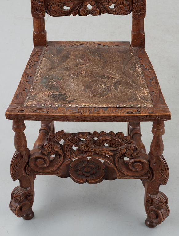 STOLAR, ett par, barock stil, 1800-talets slut.