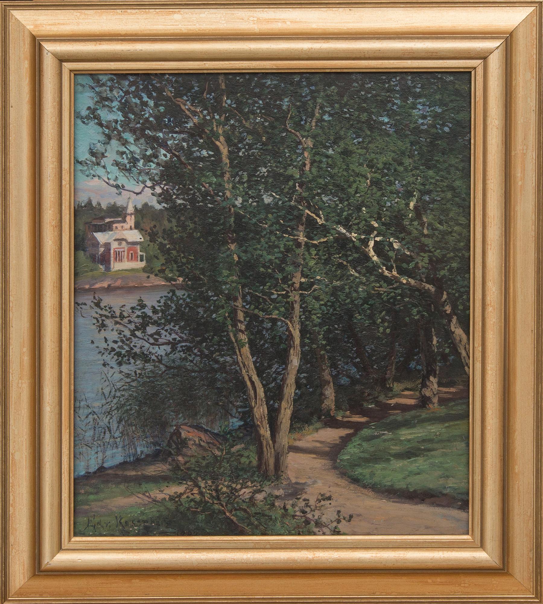 EDWARD ROSENBERG, olja på pannå, signerad och otydligt daterad 1882.