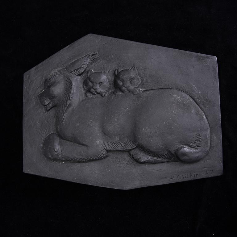 MIKAEL SCHILKIN, Relief, gjutjärn, Högfors, signerad M. Schilkin och daterad -57.