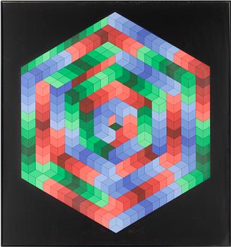 Victor Vasarely · VICTOR VASARELY. Färglitografi. Nr 246/250.Signerad Vasareli
