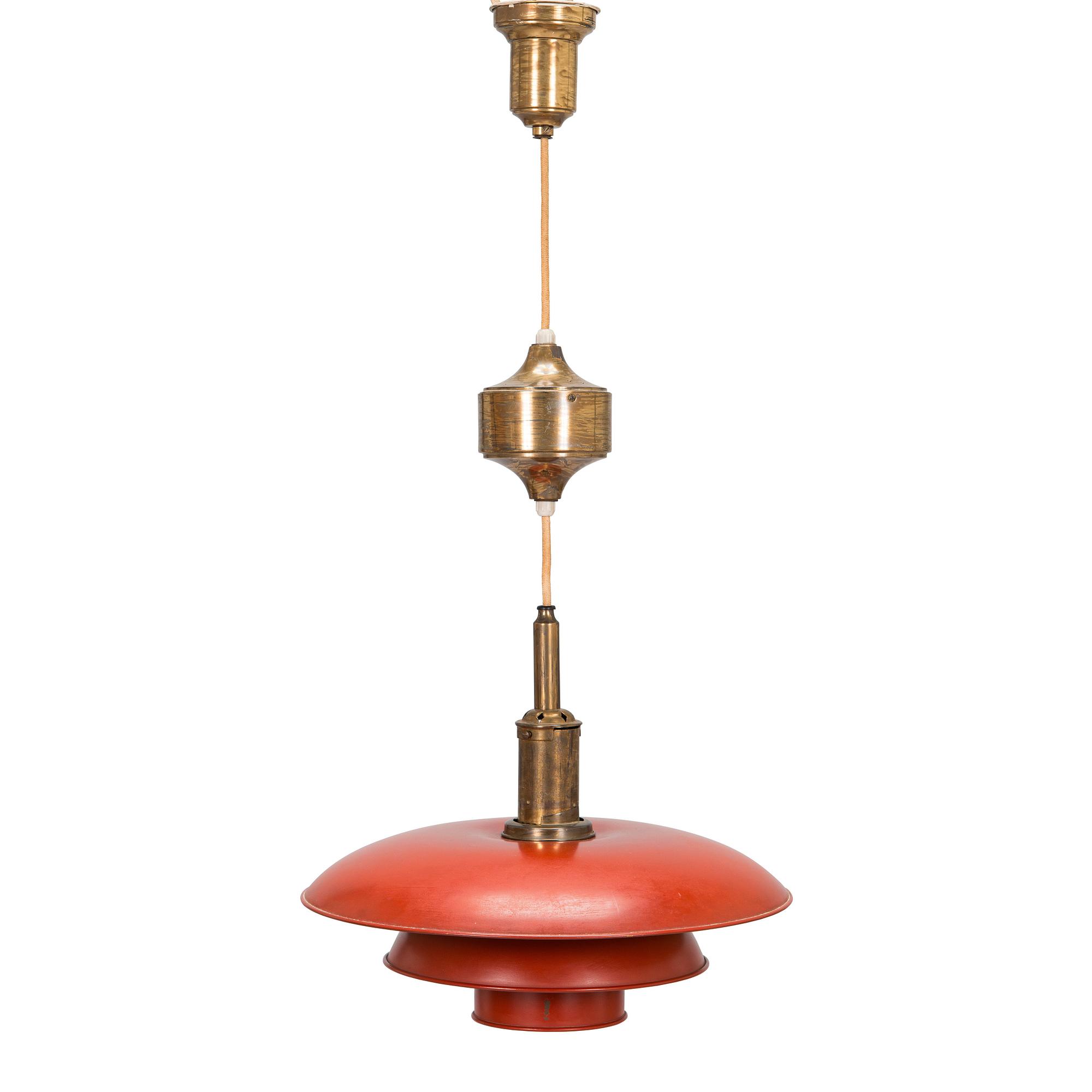 Poul Henningsen, taklampa PH-4/4 "Pulley pendant" för Louis Poulsen, tillverkad  1926-1928.