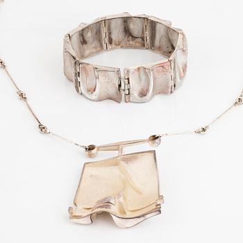 A silver necklace and bracelet, Lapponia and Sirokoru.
