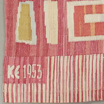 Kerstin Ekengren, DRAPES, 1 pair, flat woven, ca 341,5 x 264 respektive 336,5 x 262,5 cm, one signed KE 1953 (Kerstin Ekengren).