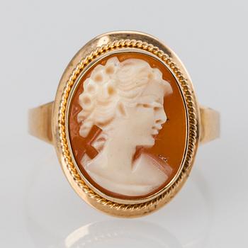 CAMÉ SMYCKESSET, 3 delar, 14K guld, Pentti Kevätlahti, Åbo 1985. Vikt tot. 10,5 g.