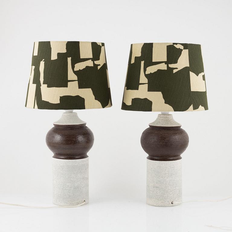 A pair of stoneware table lamps, Bitossi, 1970's.