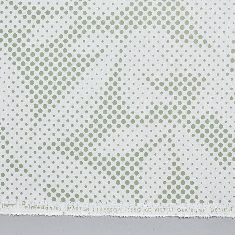 Claesson Koivisto Rune, a "Leaves", green tinted curtain, Almedahls AB, Sweden, 2003.