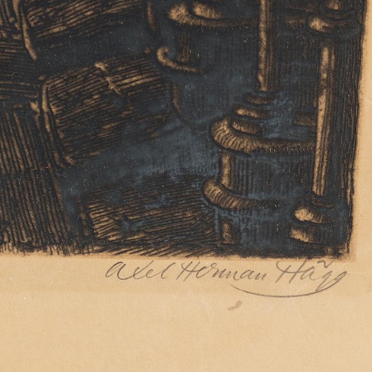 AXEL HERMAN HÄGG, Etching, 1893, signed.