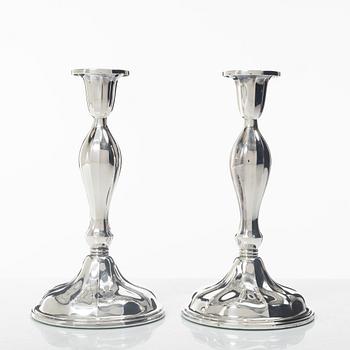 Thorvald Marthinsen, ljusstakar, ett par, silver, Tönsberg, Norge 1900-tal.