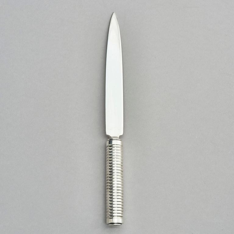 Georg Jensen, a sterling silver letter knife, design by Sigvard Bernadotte, model no 14, Copenhagen after 1945.