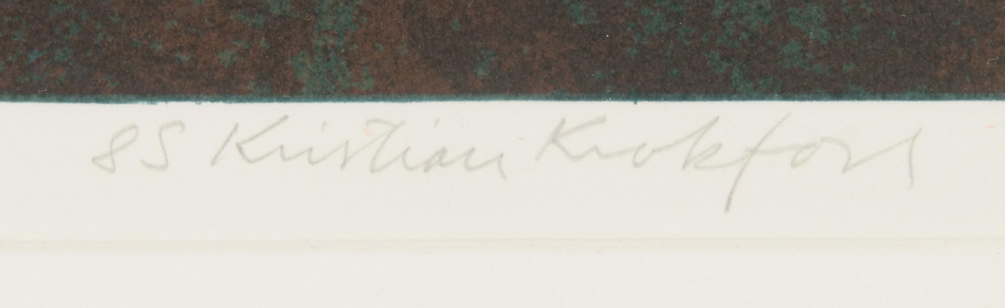 Kristian Krokfors, litografi, signerad och daterad -85, numrerad 52/80.