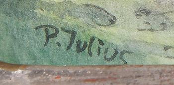 PER JULIUS, akvarell. Sign.