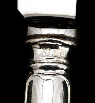SMÖRGÅSGAFFLAR, 12 ST SAMT SMÖRGÅSKNIVAR, 12 st, silver, GAB, Stockholm 1965. Vikt med knivblad ca 772 g.