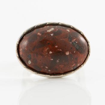 Jan-Christer Lundqvist, ring, sterling silver with porphyry, Skövde 1995.