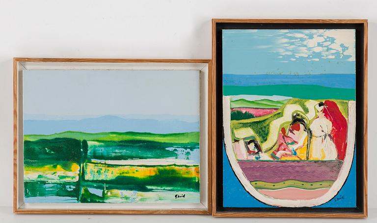 HARDY STRID, 2 st, epoxiemalj, signerade.