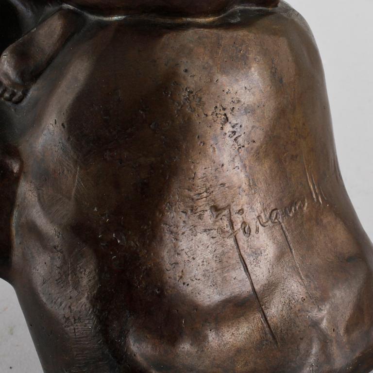 UNKNOWN ARTIST, a metal sculpture, signed Jörgen and dated -46.