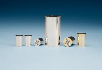 744. A set of six Wiwen Nilsson sterling cylindrical spice jars, Lund 1965 and -69.