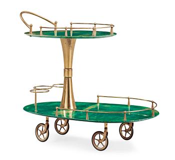 93. An Aldo Tura serving trolley, Italy 1950-60's.