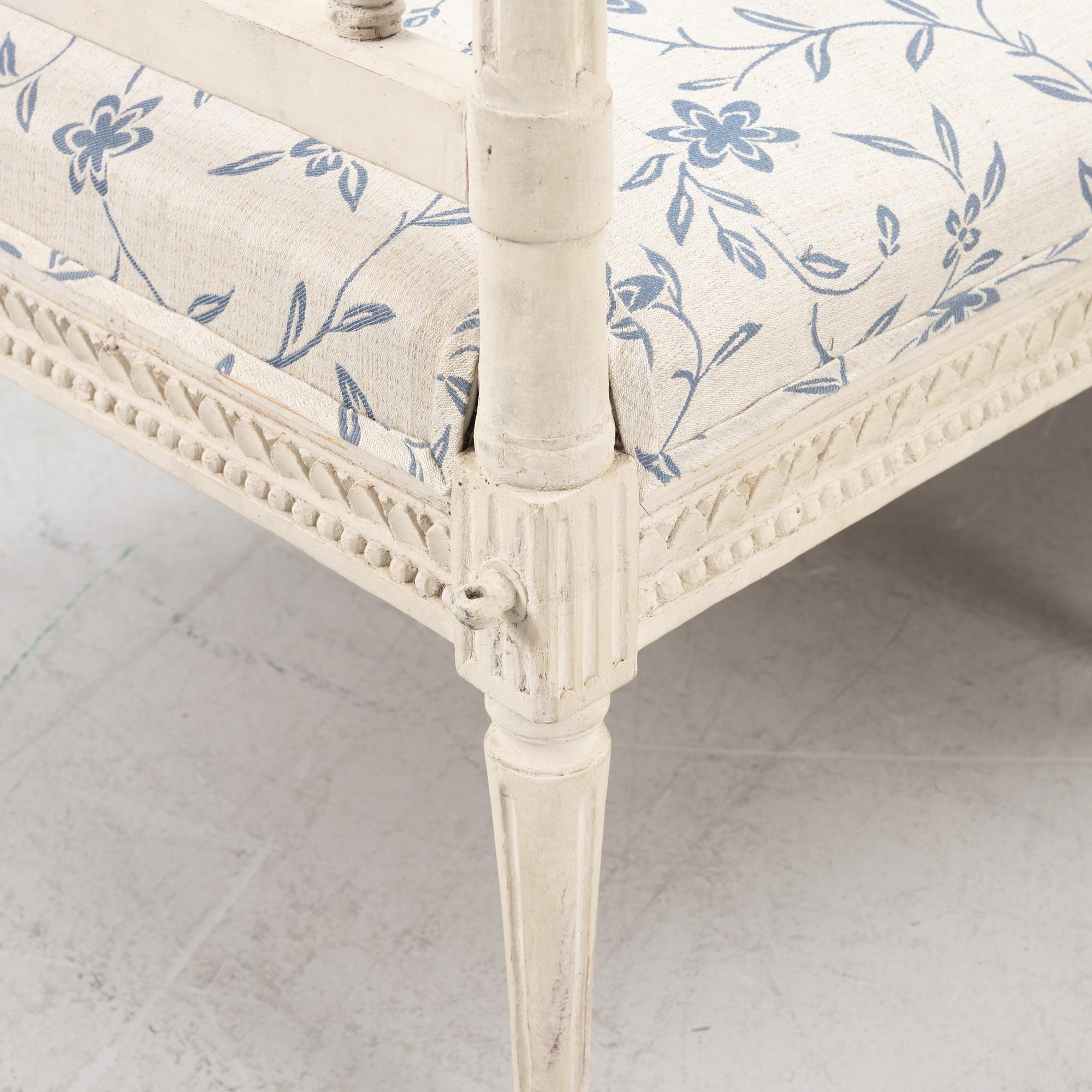 A Gustavian style painted sofa, 19th Century.