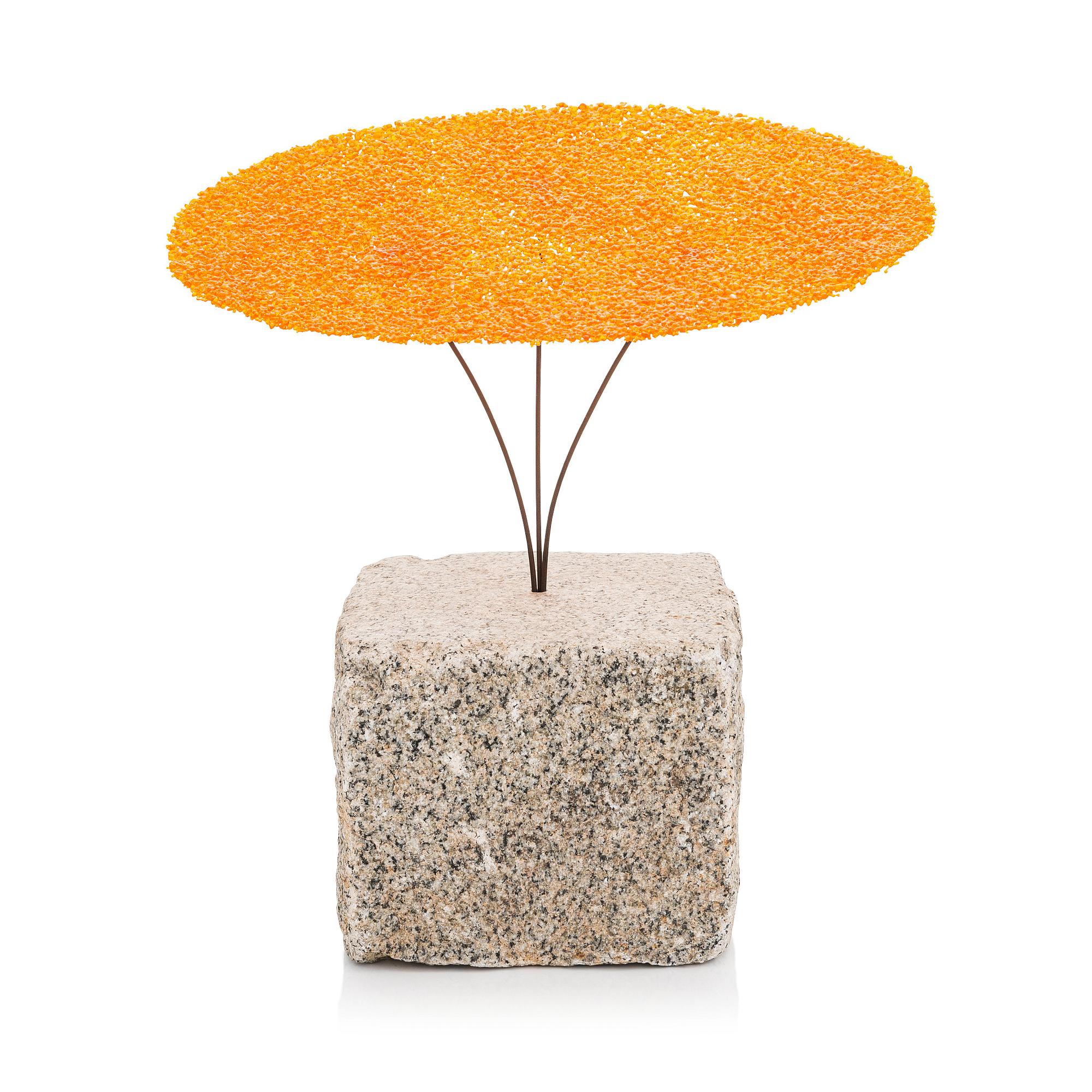 Markku Salo, 'Savanni', a unique pâte de verre, granite and metal sculpture, signed.