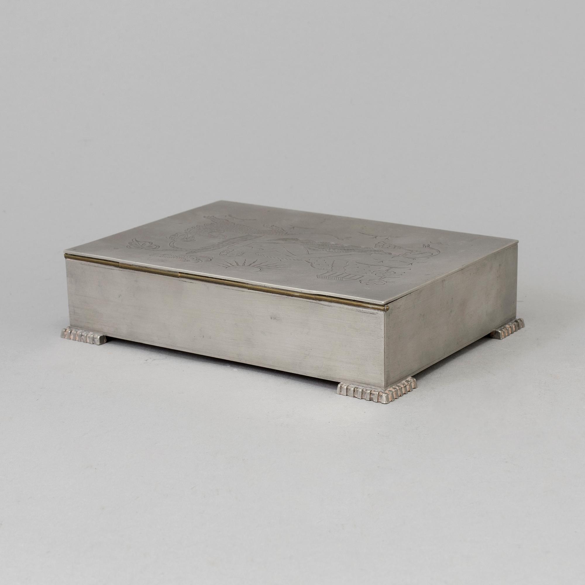 Nils Fougstedt, atributed to, a pewter box, Svenskt Tenn, Stockholm 1935.