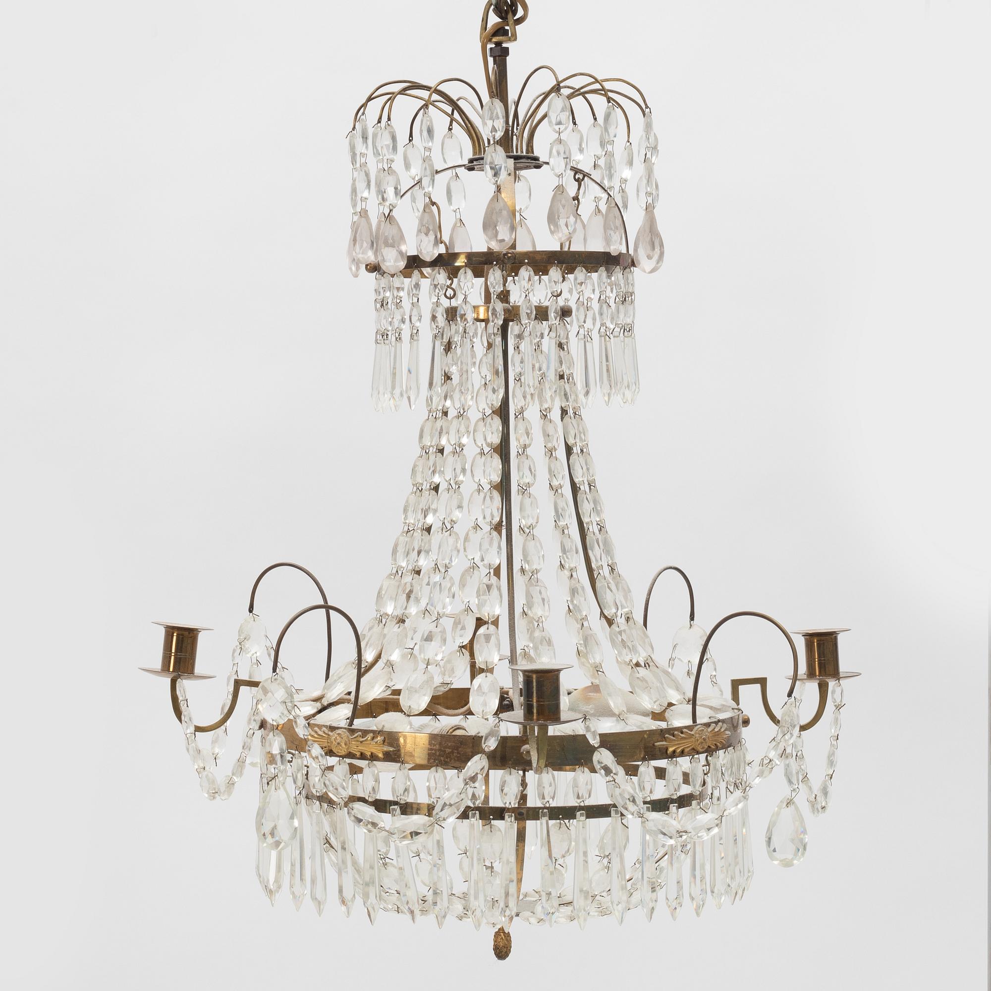 A Gustavian style chandelier, 20th Century.