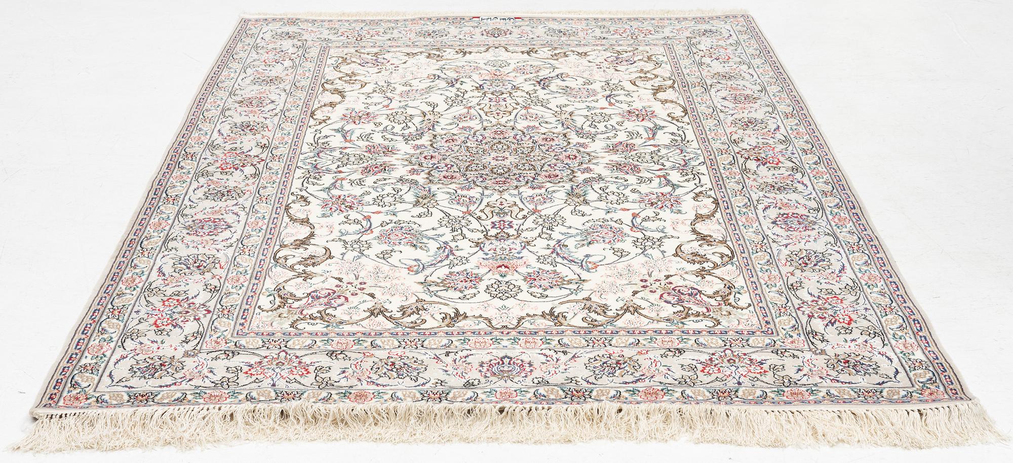 Matta, Isfahan, silkesinslag samt silkesvarp, 240x160 cm.