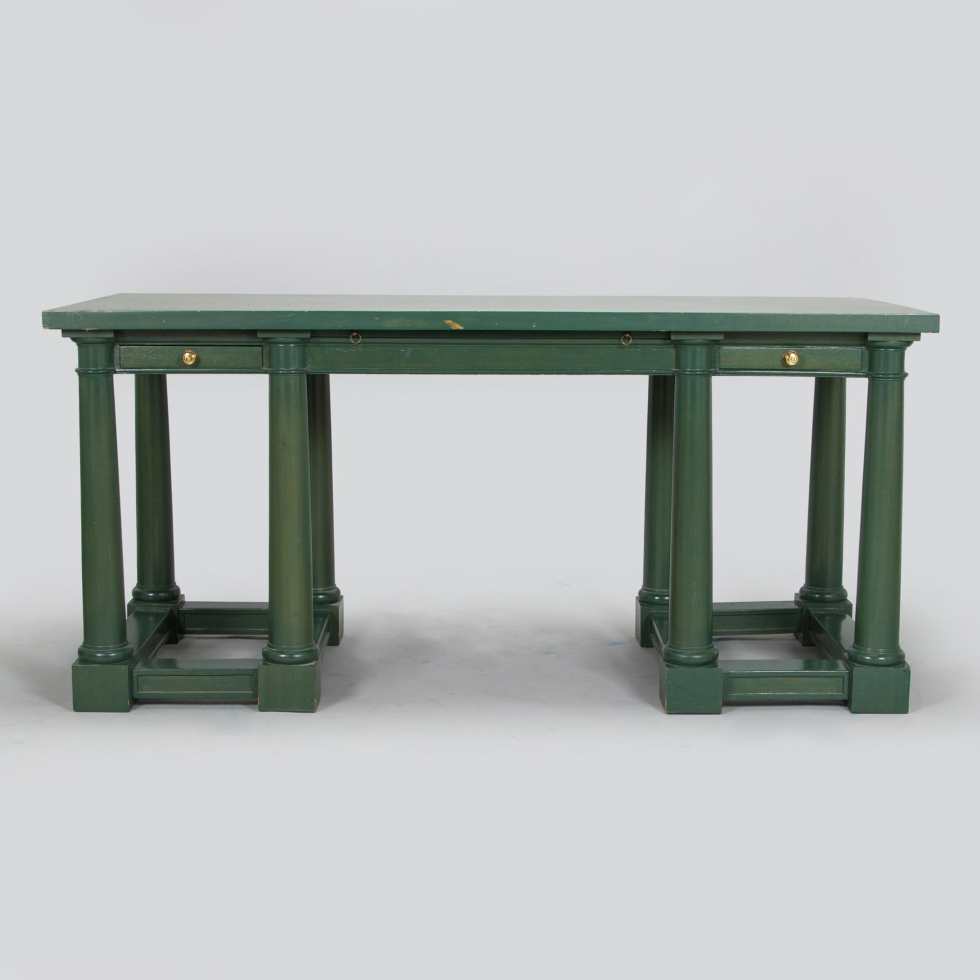 Desk/side table, a chair and a chest of drawers, last quarter of the 20th century.