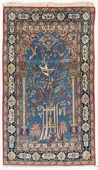 Rug, figural, Ghom, approx. 263 x 151 cm.
