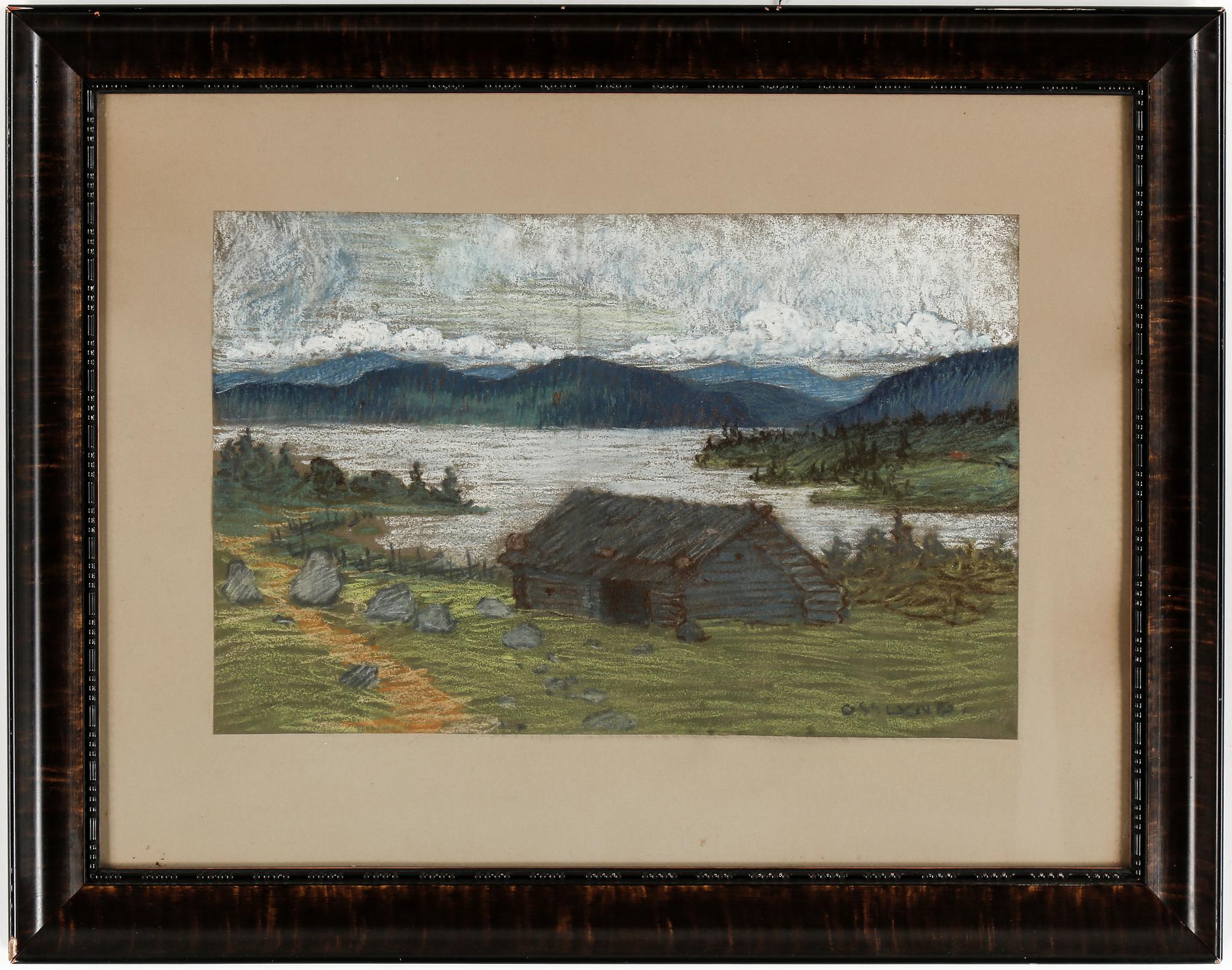 HELMER OSSLUND, pastell, signerad.