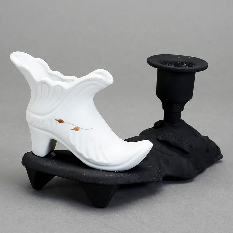 PER B. SUNDBERG, skulptur/objekt/ljusstake, signerad.