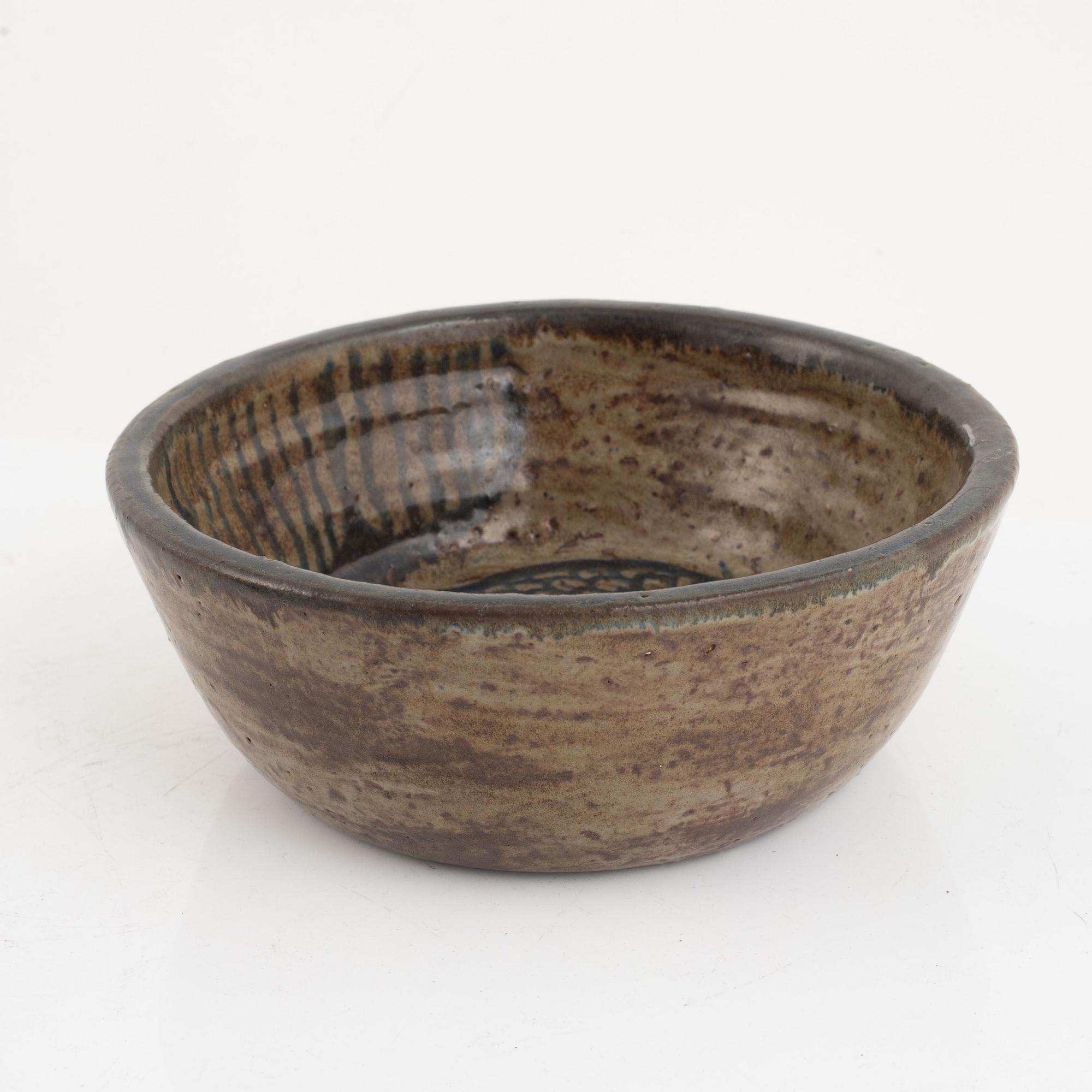 Åke Holm, a unique stoneware bowl, Höganäs, Sweden.