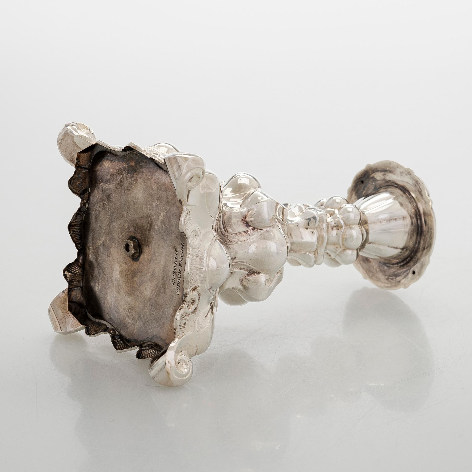 A baroque style silver candlestick, Kultakeskus, Tavastehus, 1990.