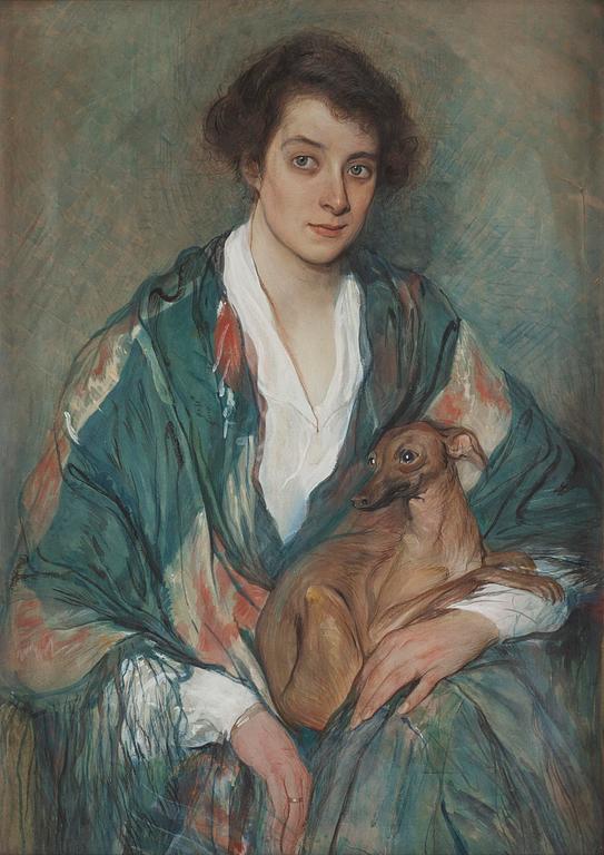 Unknown Russian artist, circle of Mir Ikusstva, Portrait of Maya Degutniks.