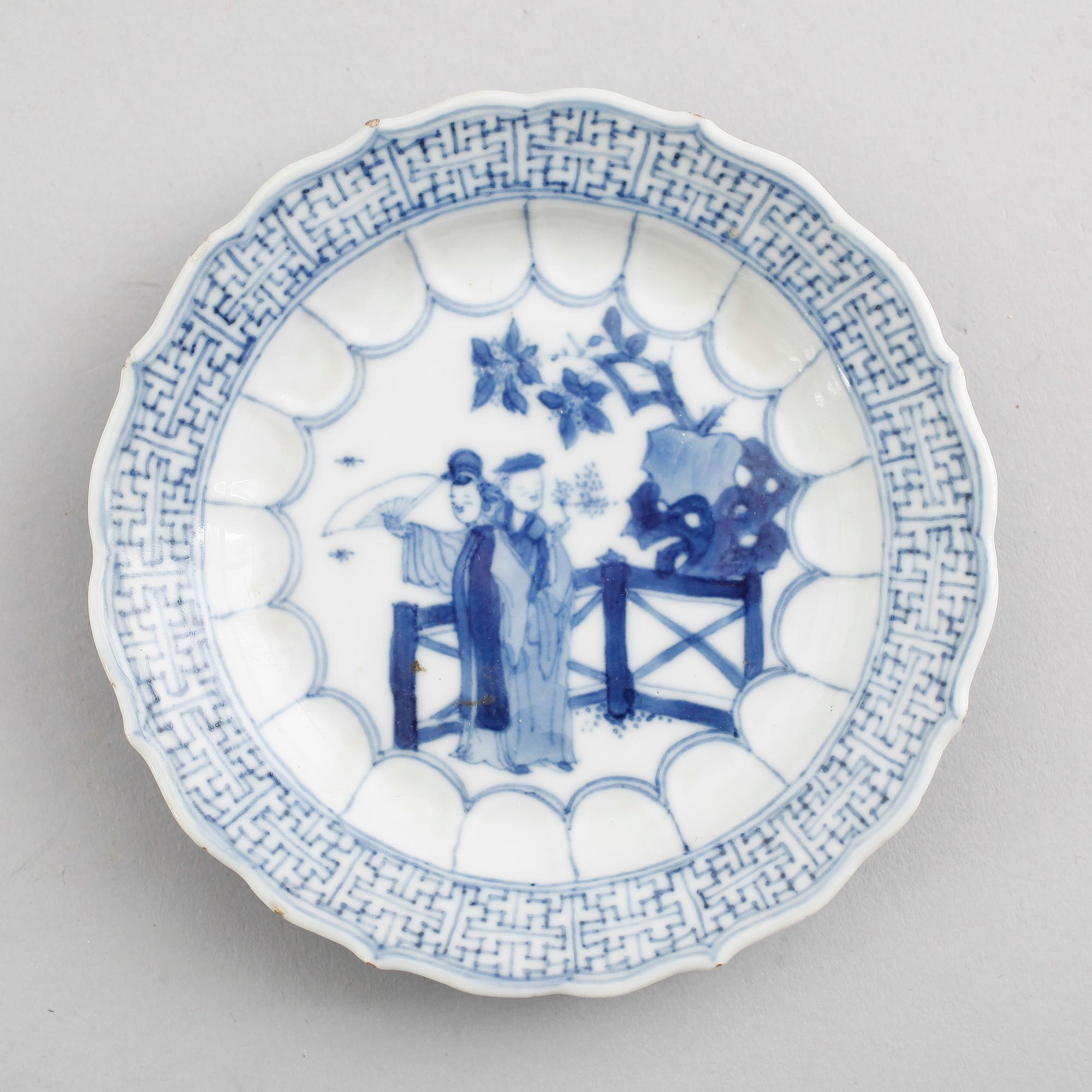 SAMLING KINESISKT PORSLIN, 5 delar, Kangxi 1662-1722.
