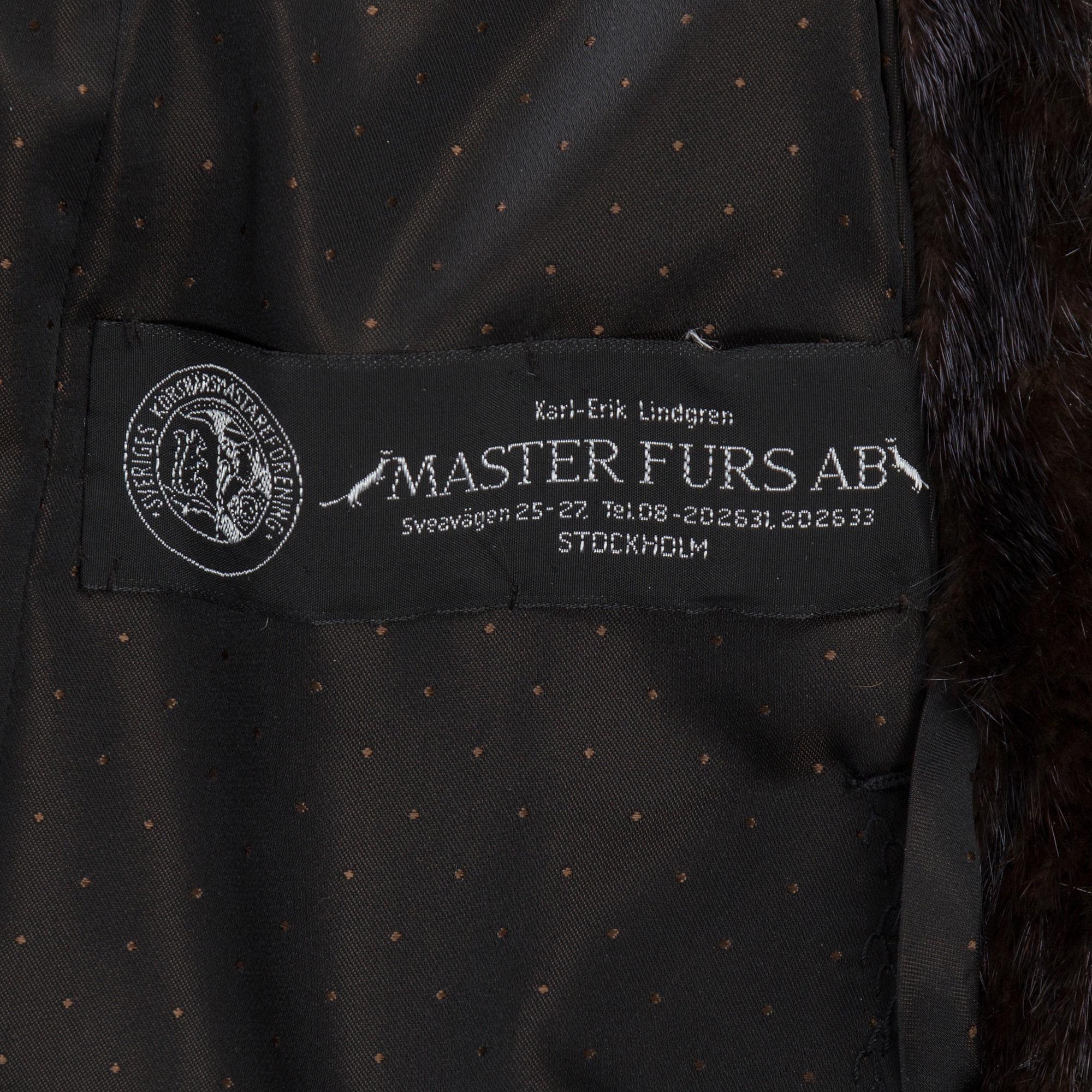 A Mink fur coat from A.C. Bang, Copenhagen, circa size 38.